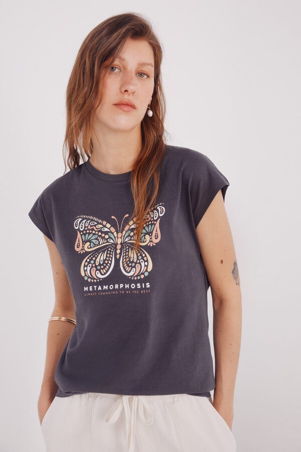 Springfield Playera gráfica  gris