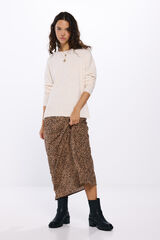 Springfield Falda midi estampado leopardo nude