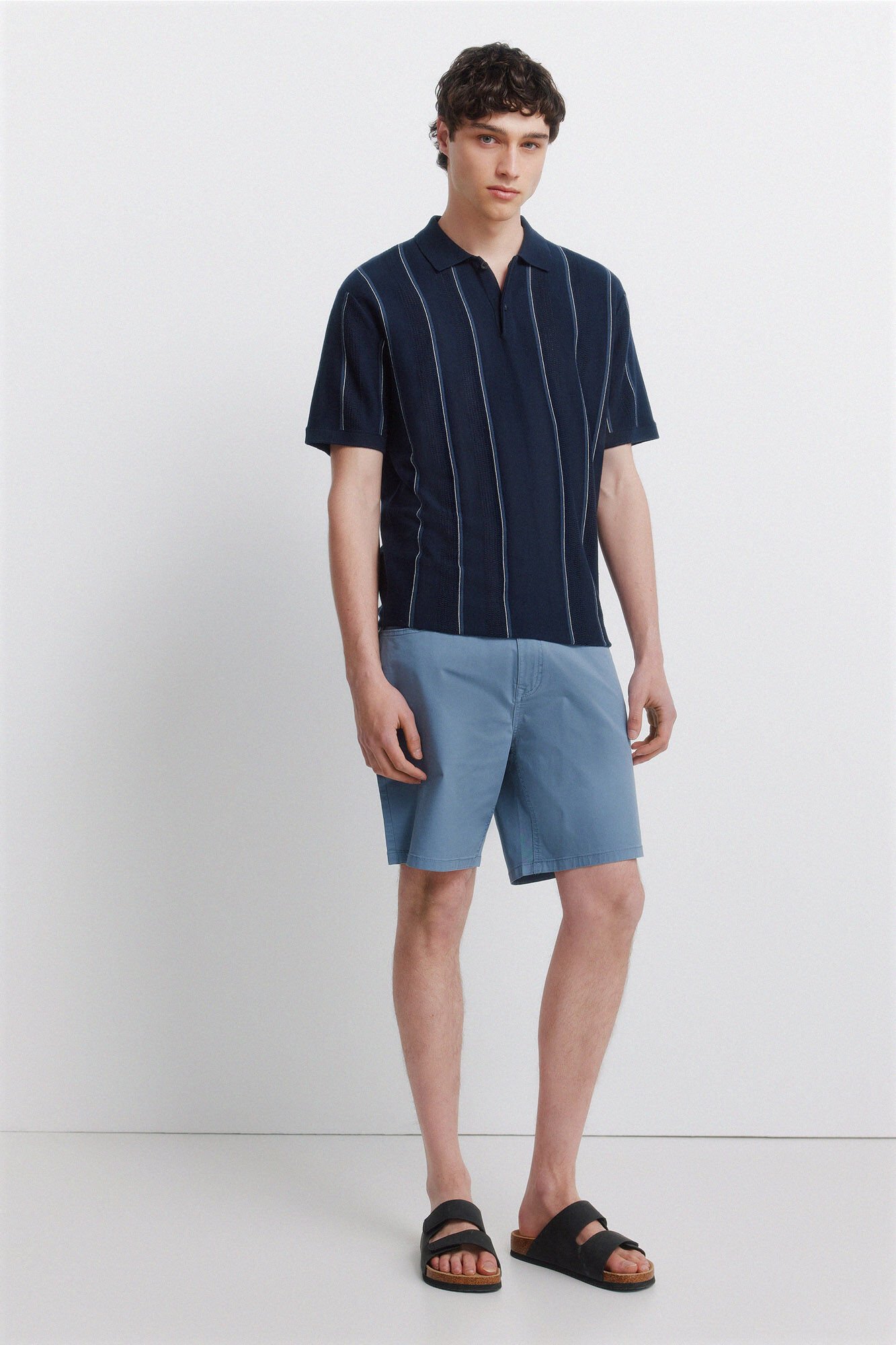Springfield Polo de rayas verticales con estructura azul mezcla