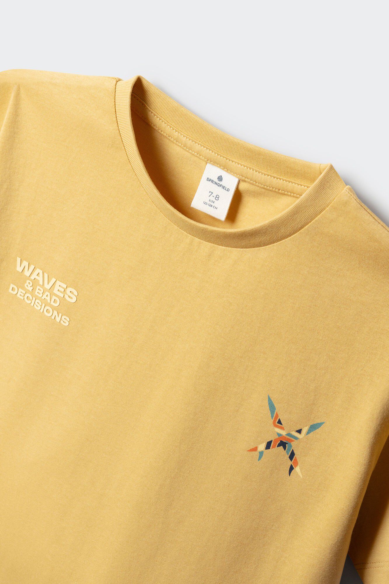 Springfield Kids Playera manga corta de olas para ni&ntilde;o amarillo