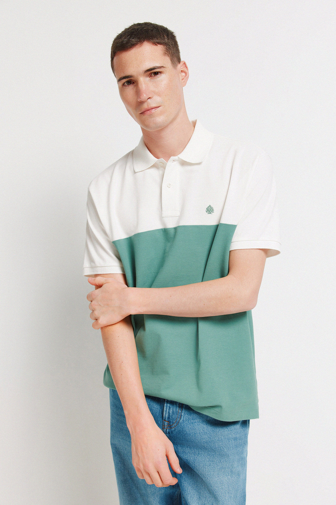 Springfield Polo de pique con cortes de ajuste regular