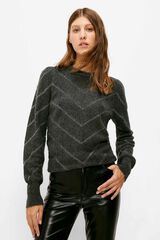 Springfield Suéter Chevron Lurex gris