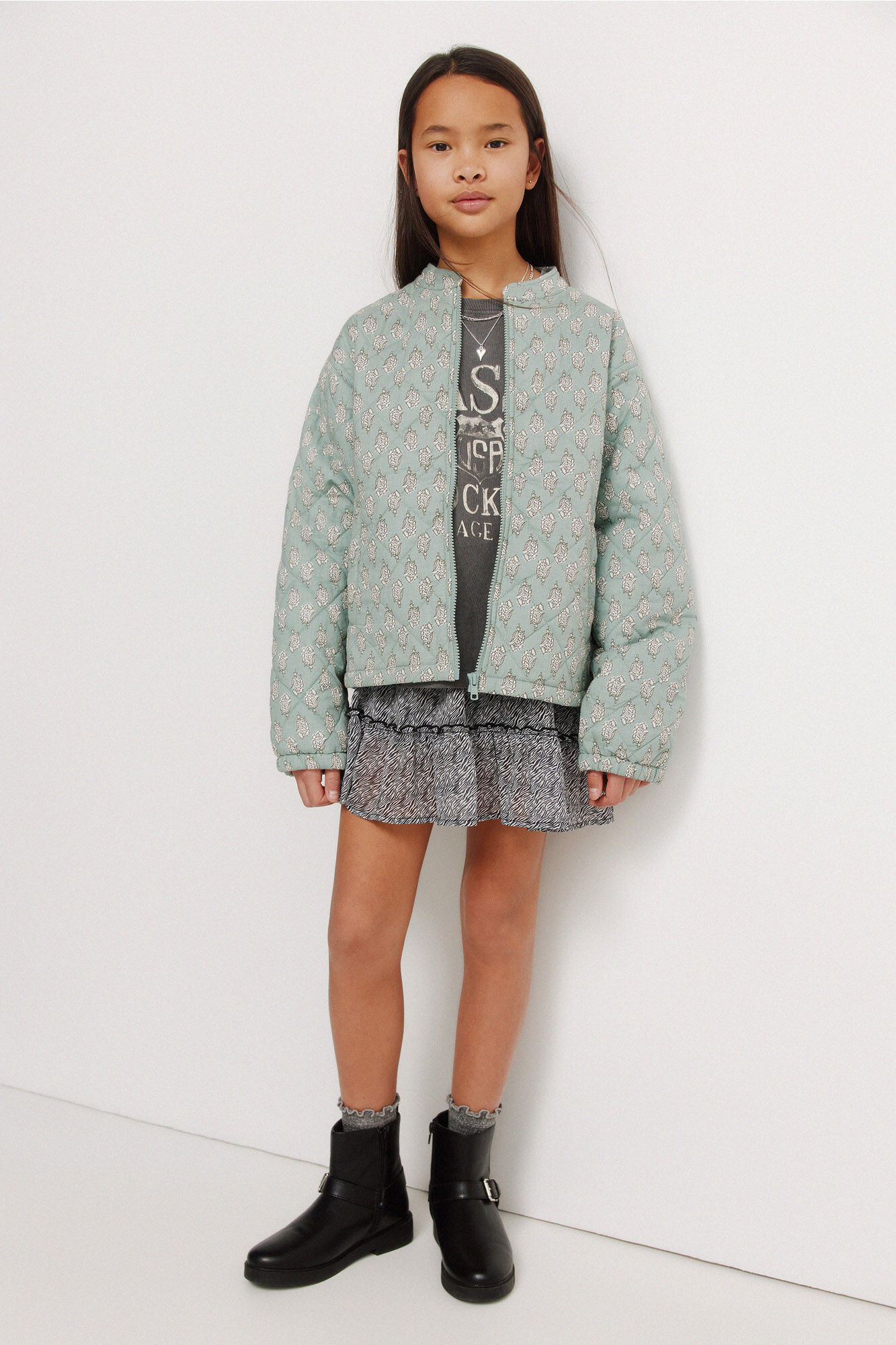 Springfield Kids Falda de cebra para ni&ntilde;a gris