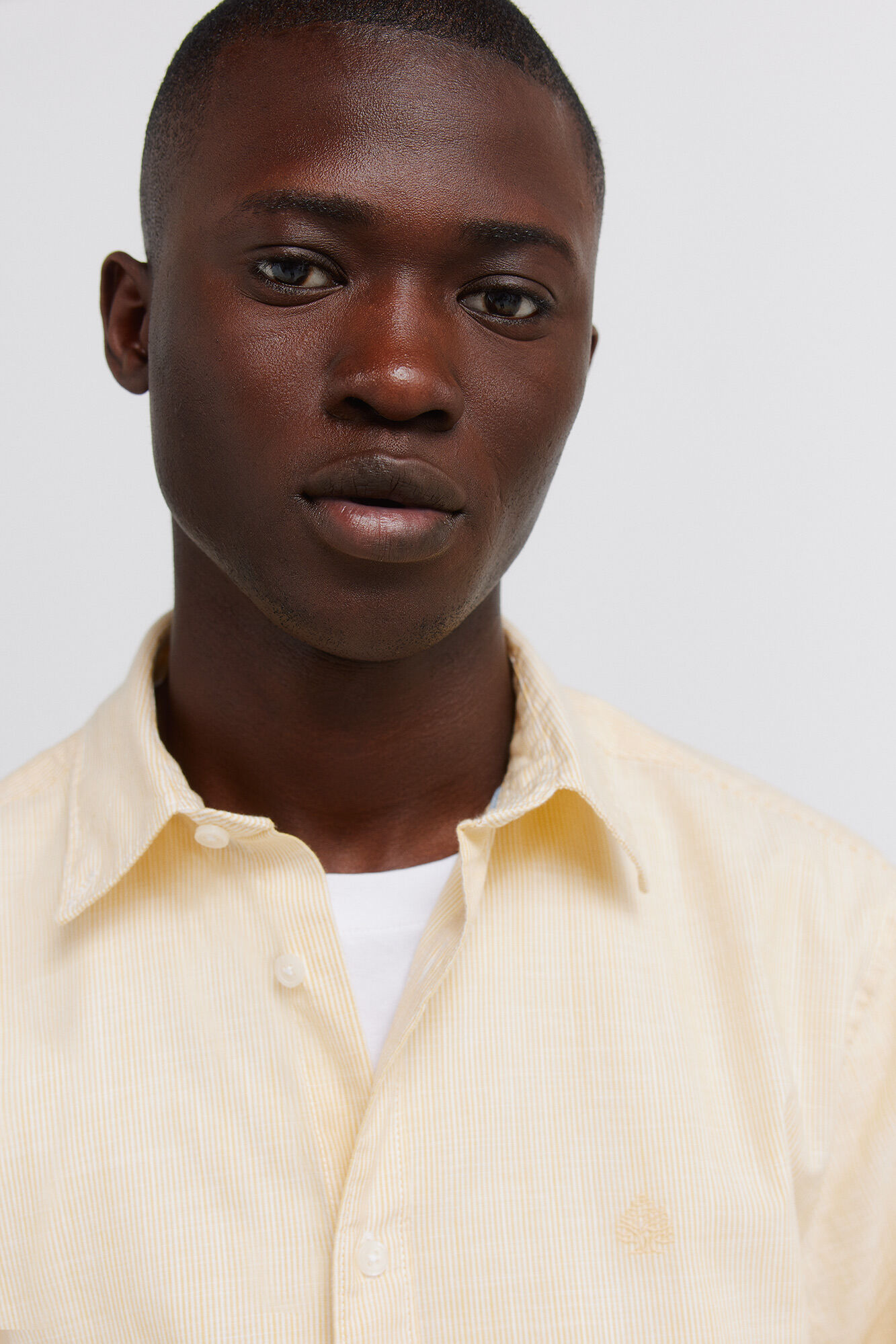 Springfield Camisa ligera de micro rayas amarillo