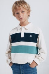 Springfield Kids Polo manga larga detalle rayas niño blanco