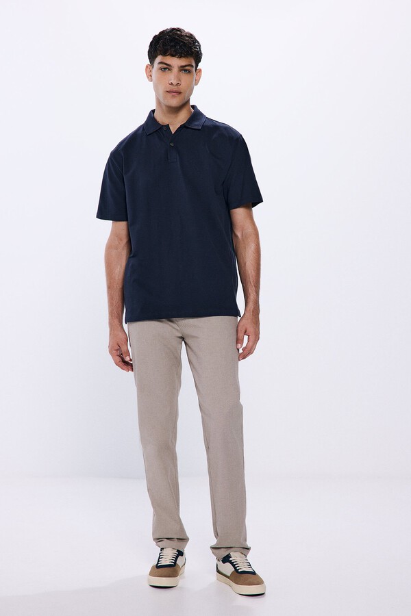 Springfield Polo piqué estructura regular fit azul