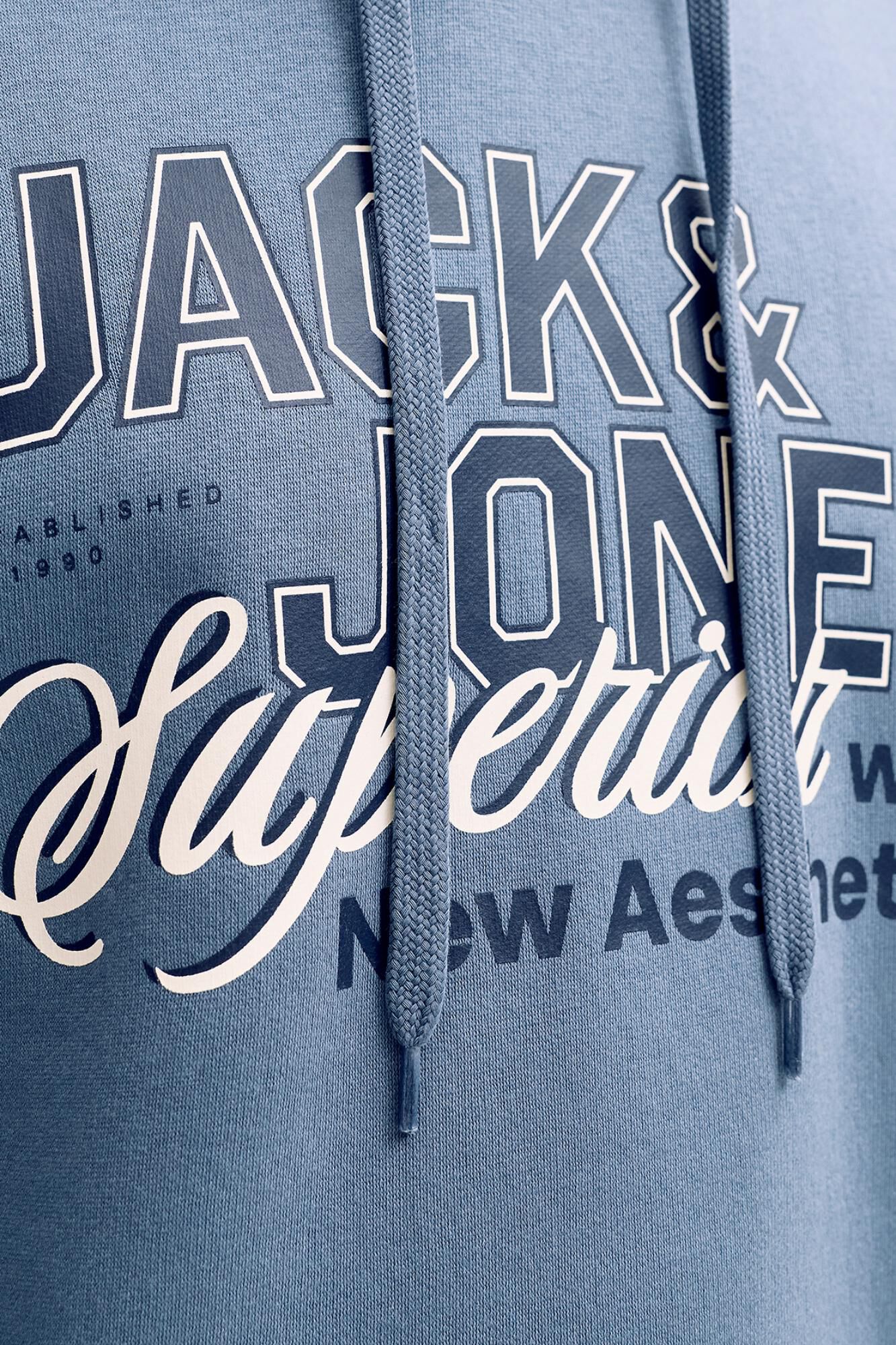 Jack & Jones Sudadera estampada con capucha gris