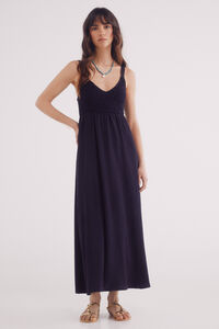Springfield Vestido midi combinado crochet azulado