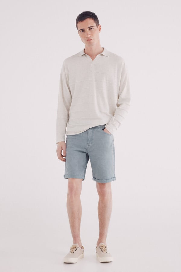 Springfield Bermuda color lavada slim fit azul
