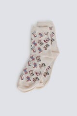 Springfield Calcet&iacute;n largo para botas cowboy beige