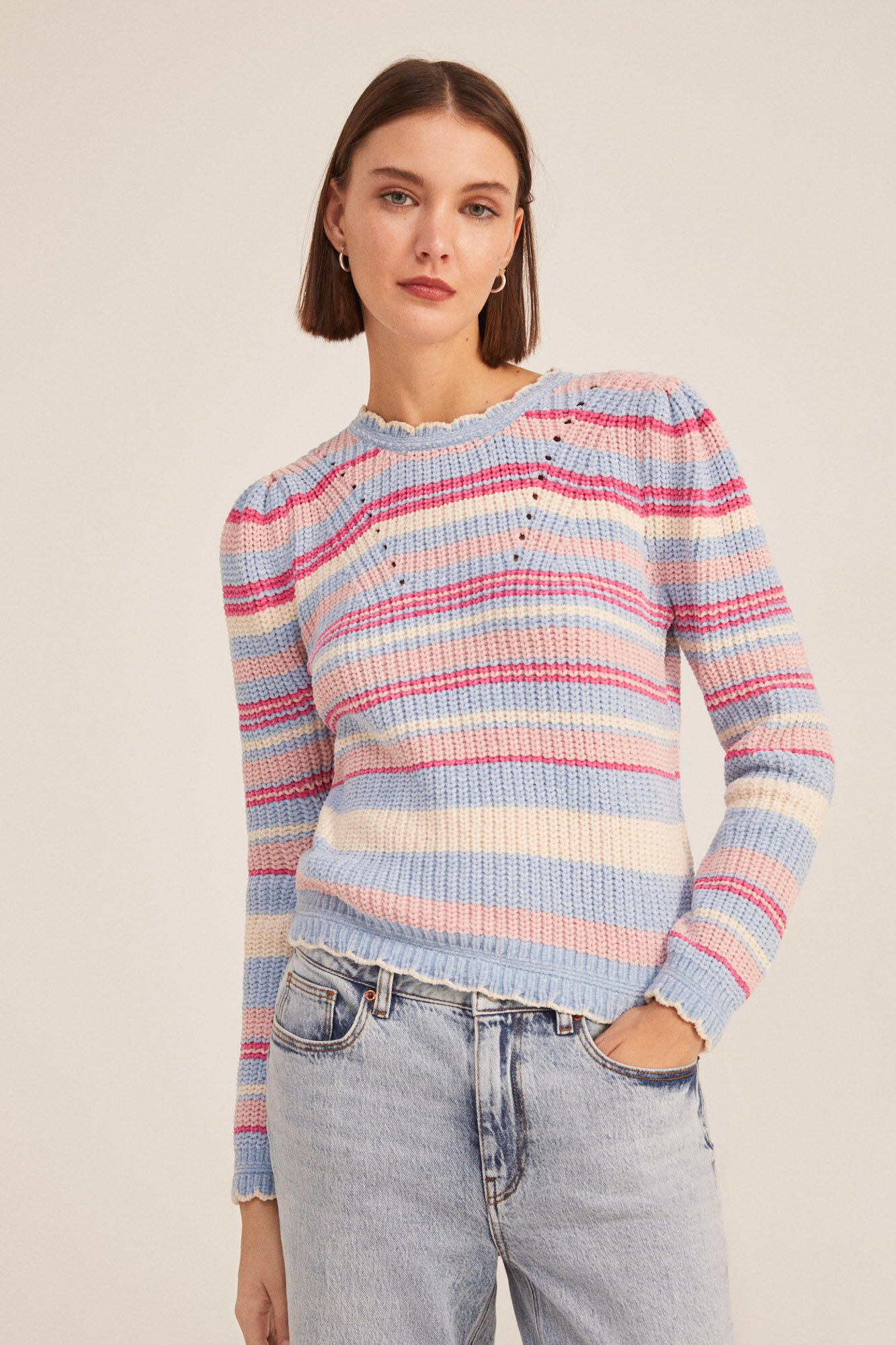 Springfield Su&eacute;ter Chenilla Rayas azul