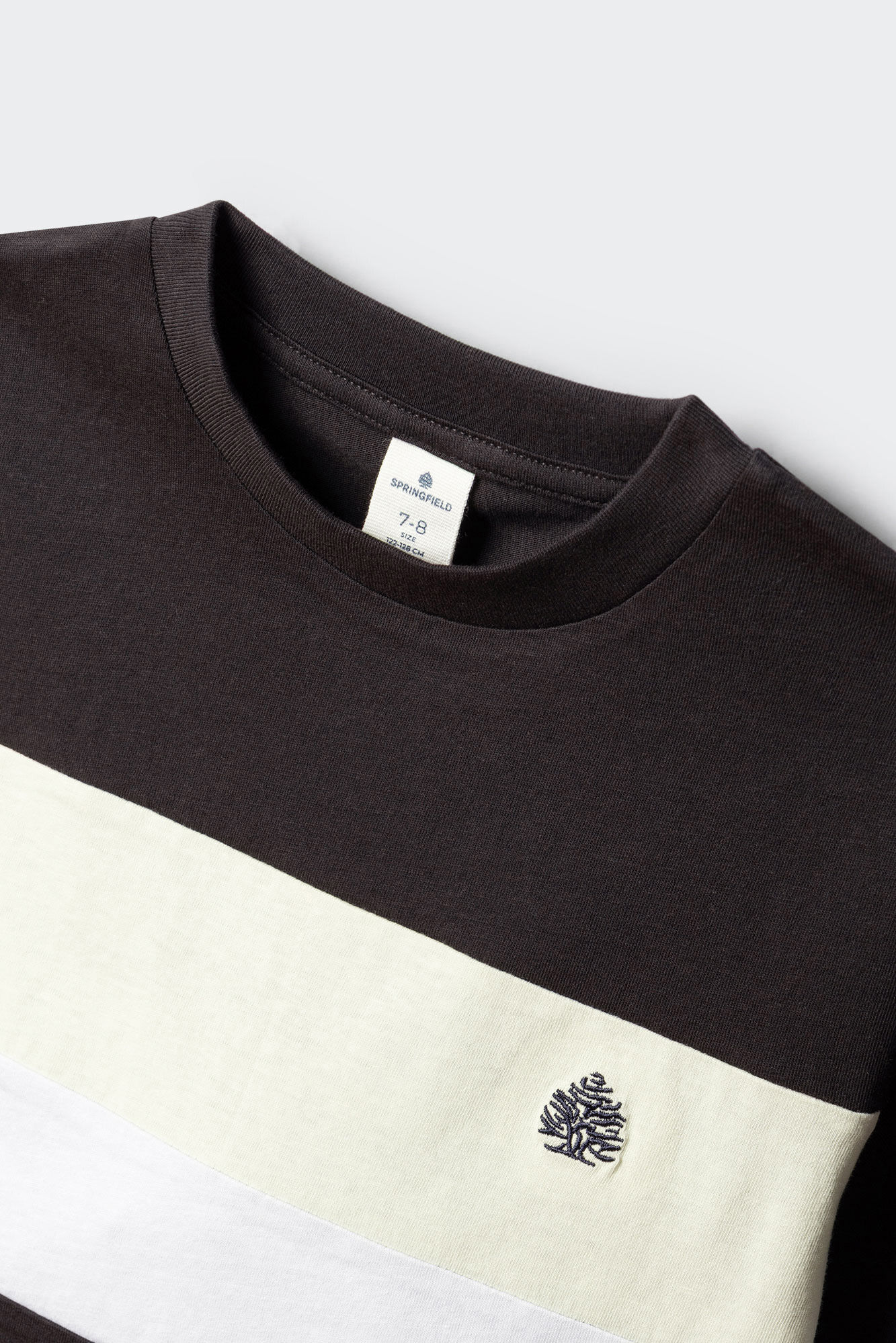 Springfield Kids Playera manga corta color block para ni&ntilde;o negro
