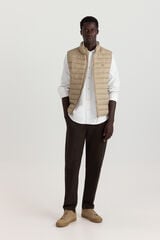 Springfield Pantal&oacute;n chino de tejido c&oacute;modo caf&eacute;