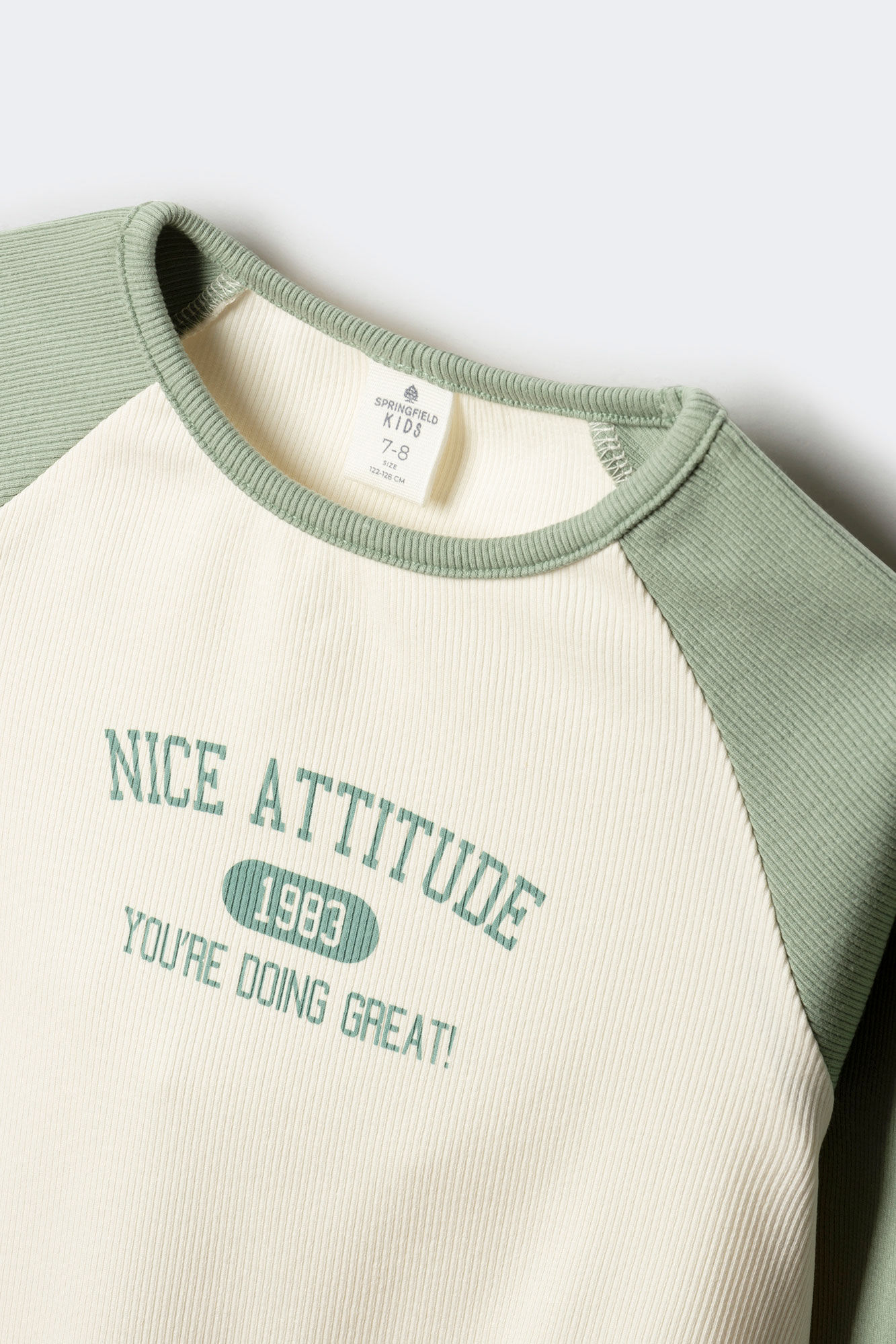 Springfield Kids Playera manga larga rib ni&ntilde;a blanco