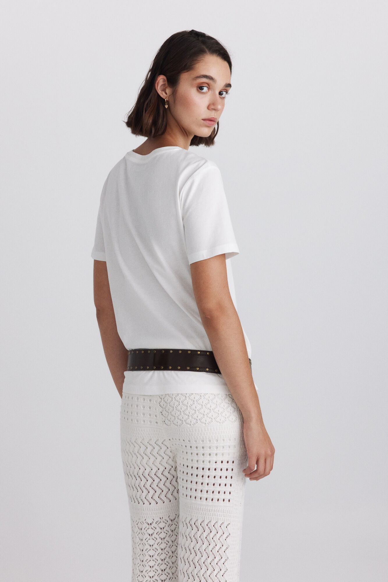 Springfield Playera de algod&oacute;n con estampado blanco