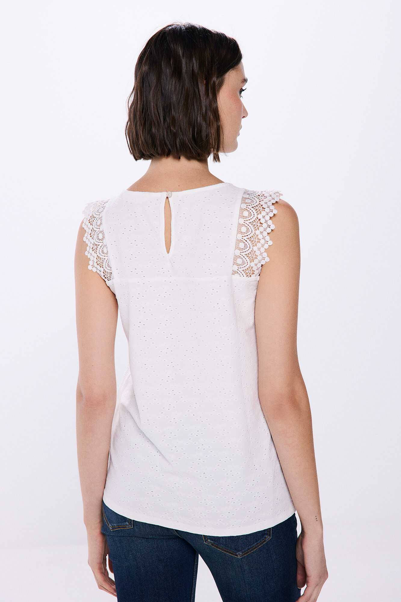 Springfield Playera hombros lace natural