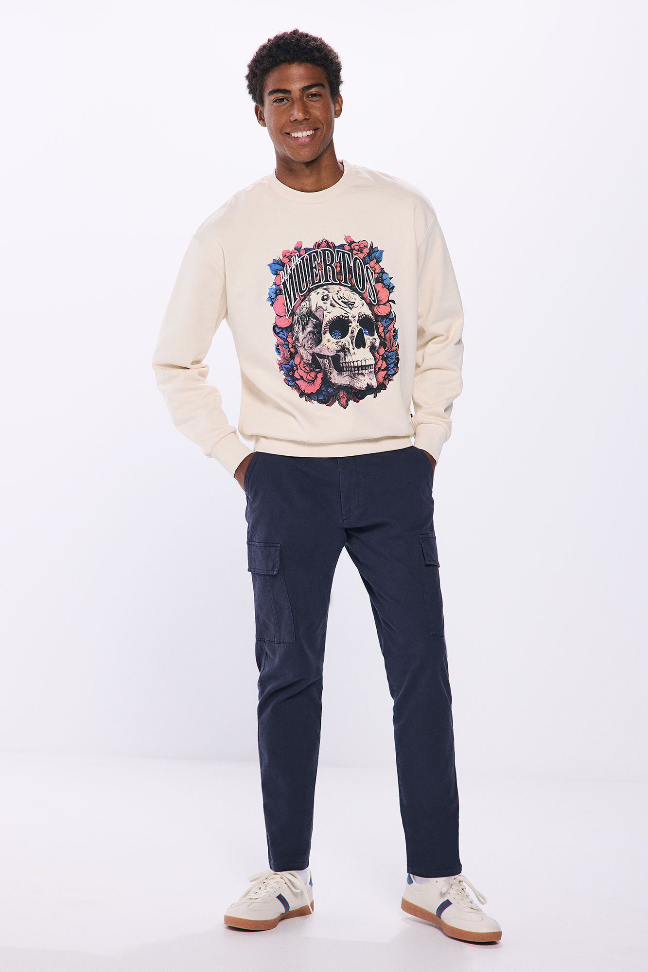 Springfield Sudadera dia de muertos blanco