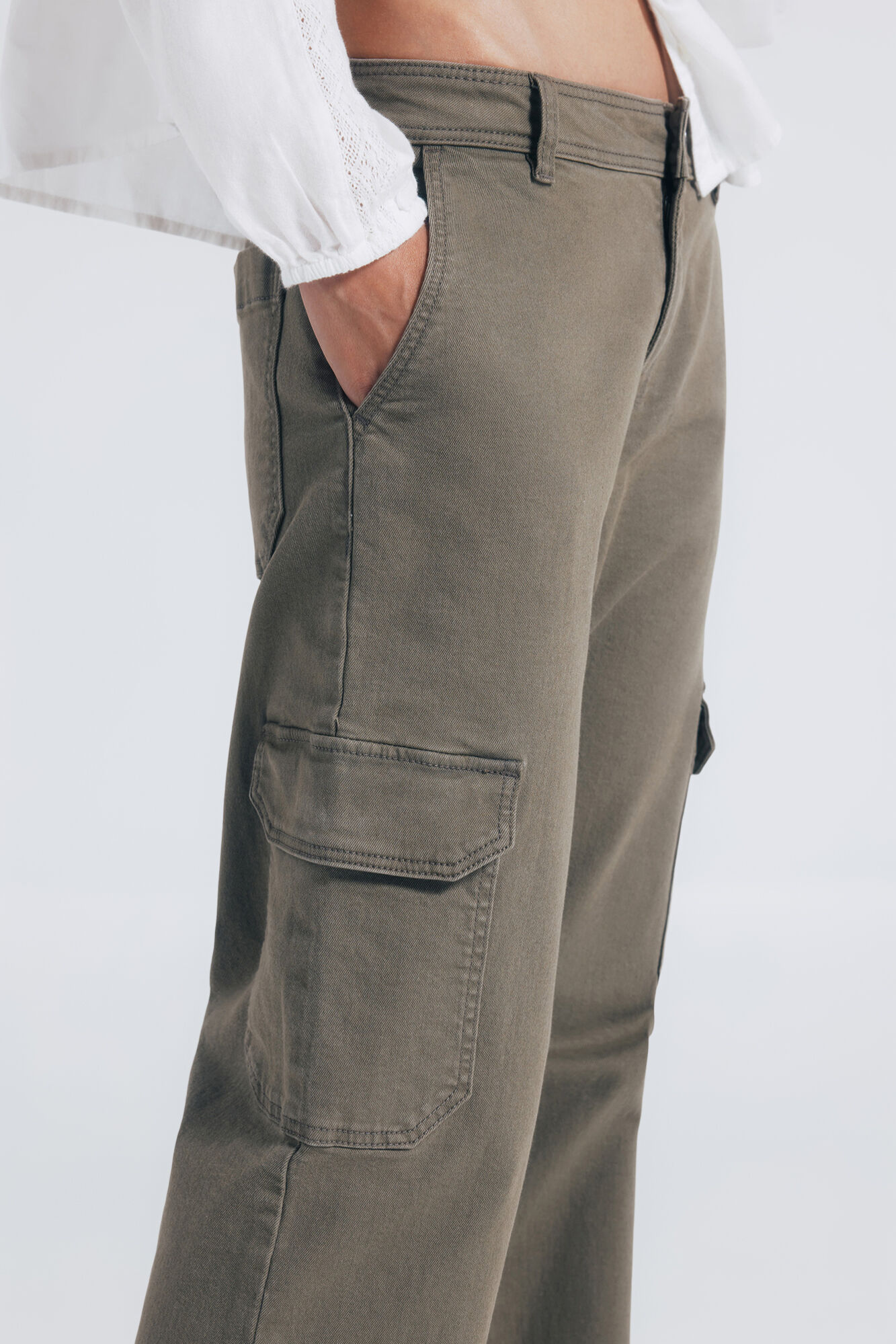Springfield Pantalones cargo algod&oacute;n kaki