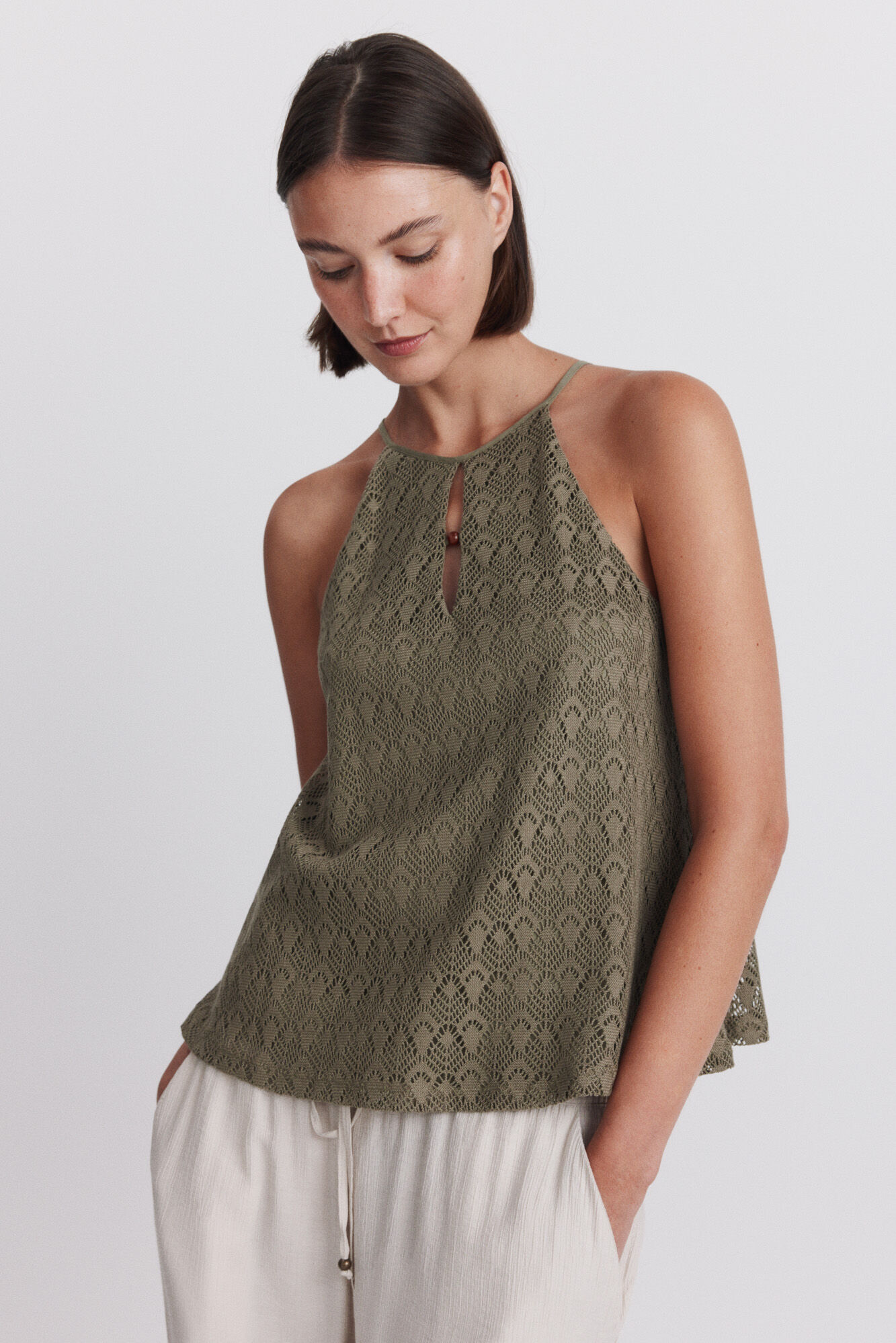 Springfield Playera halter bordada
