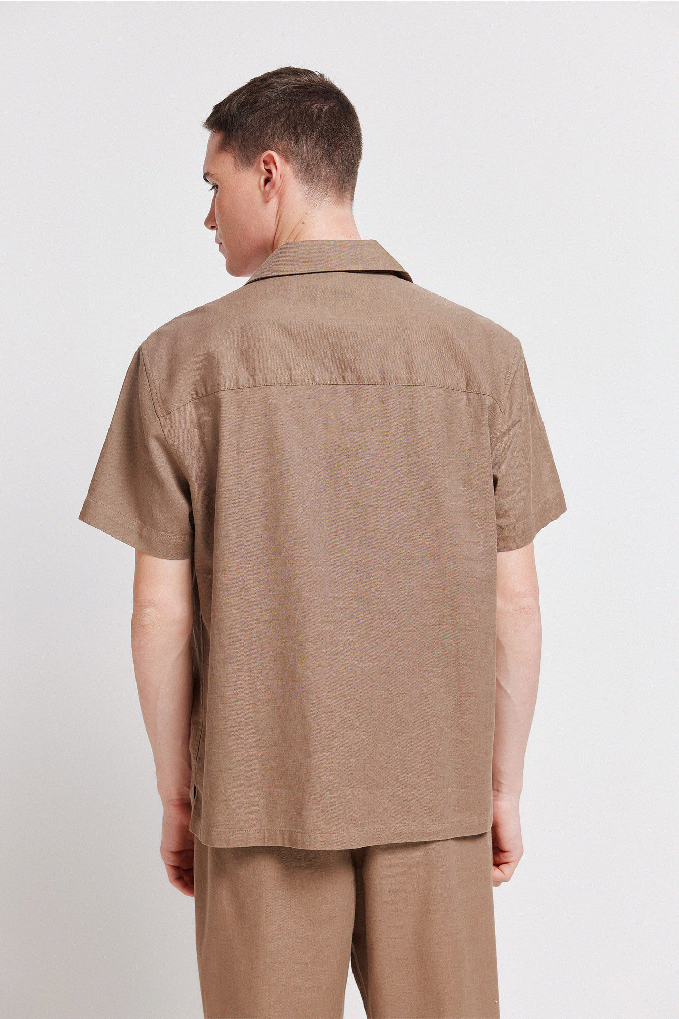 Springfield Sobrecamisa manga corta caf&eacute;