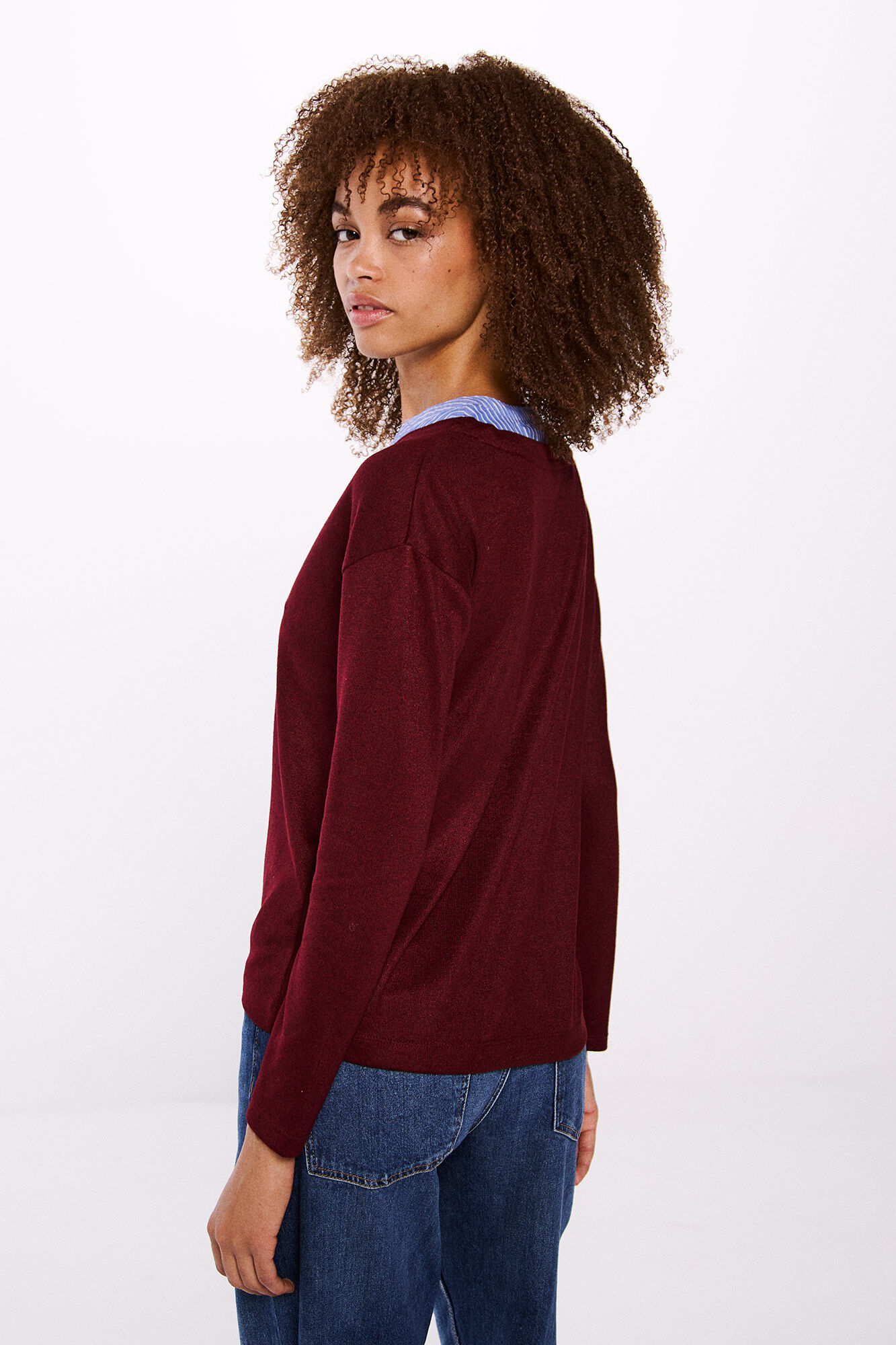 Springfield Playera combinada tacto suave p&uacute;rpura