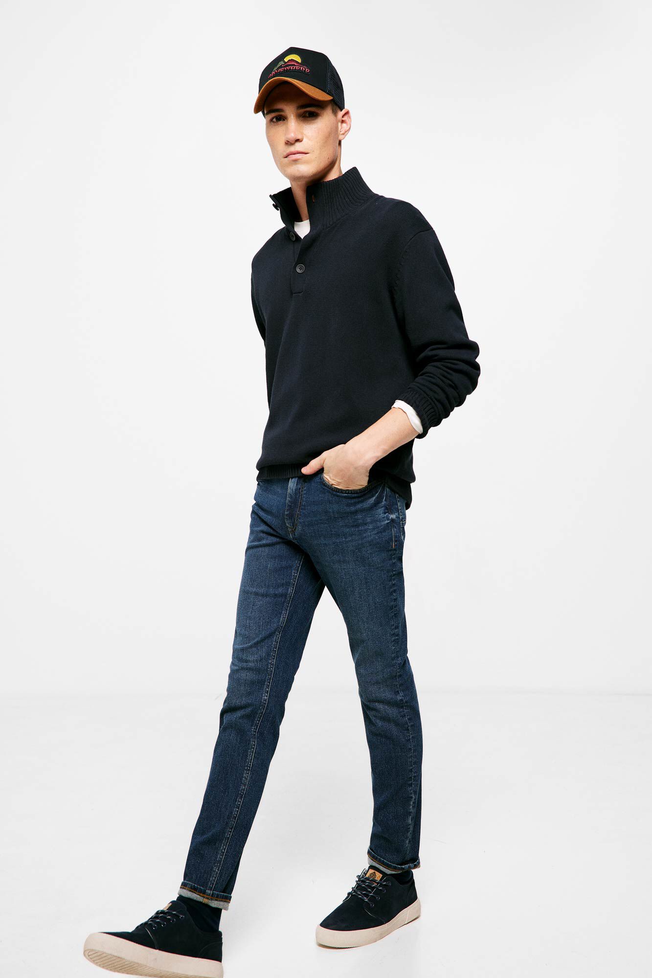 Springfield Jeans skinny lavado oscuro turquesa