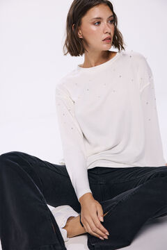 Springfield Playera perlas delantero beige