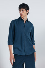 Springfield Sobrecamisa con tencel oversize azul indigo