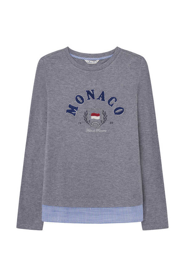 Springfield Camiseta "Monaco" bimateria gris claro