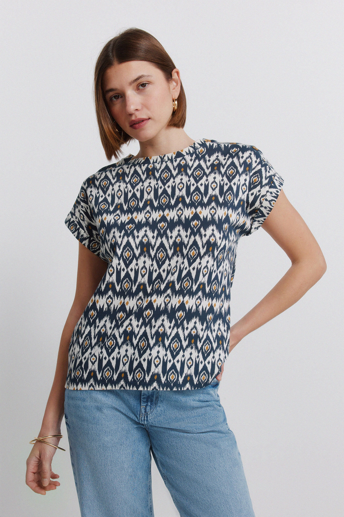Springfield Playera estampada con botones