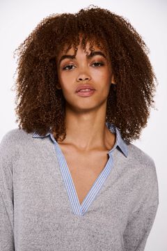 Springfield Playera cuello camisero combinada gris