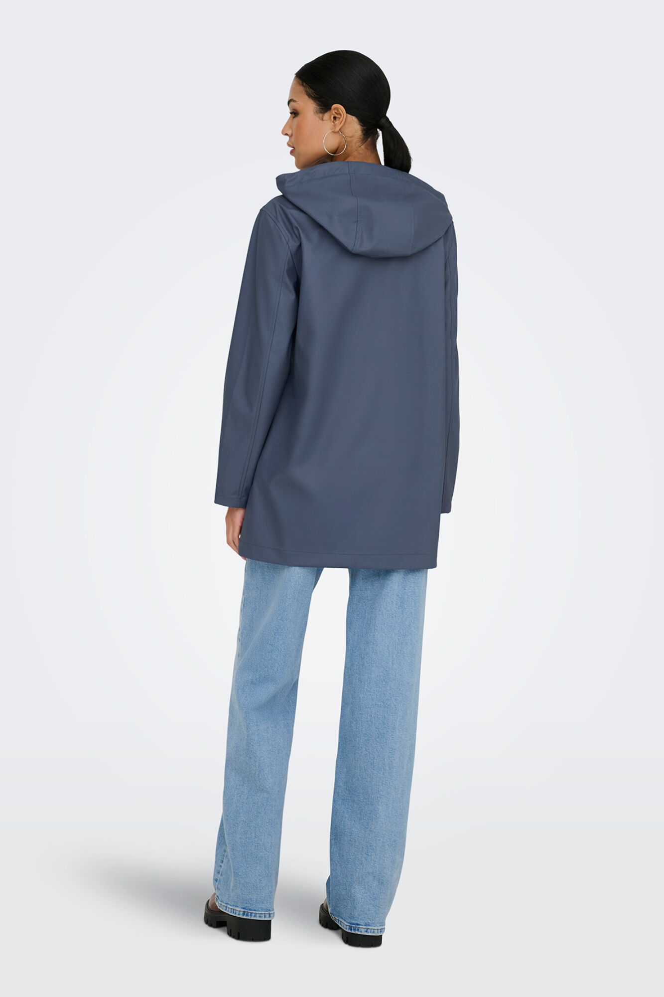 Only Impermeable con capucha marino