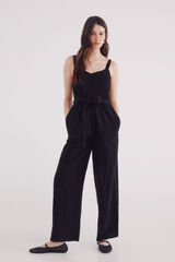 Springfield Jumpsuit tirantes algodón negro