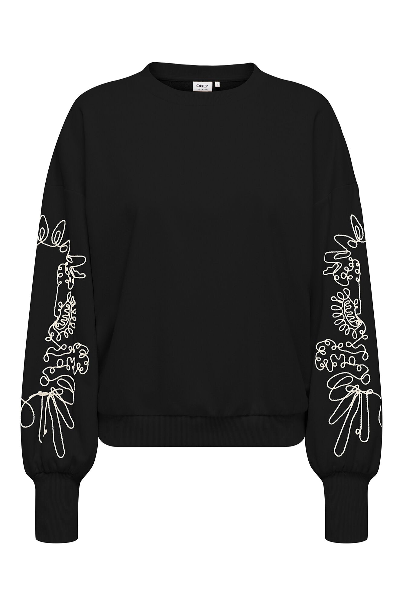 Only Sudadera de cuello redondo negro