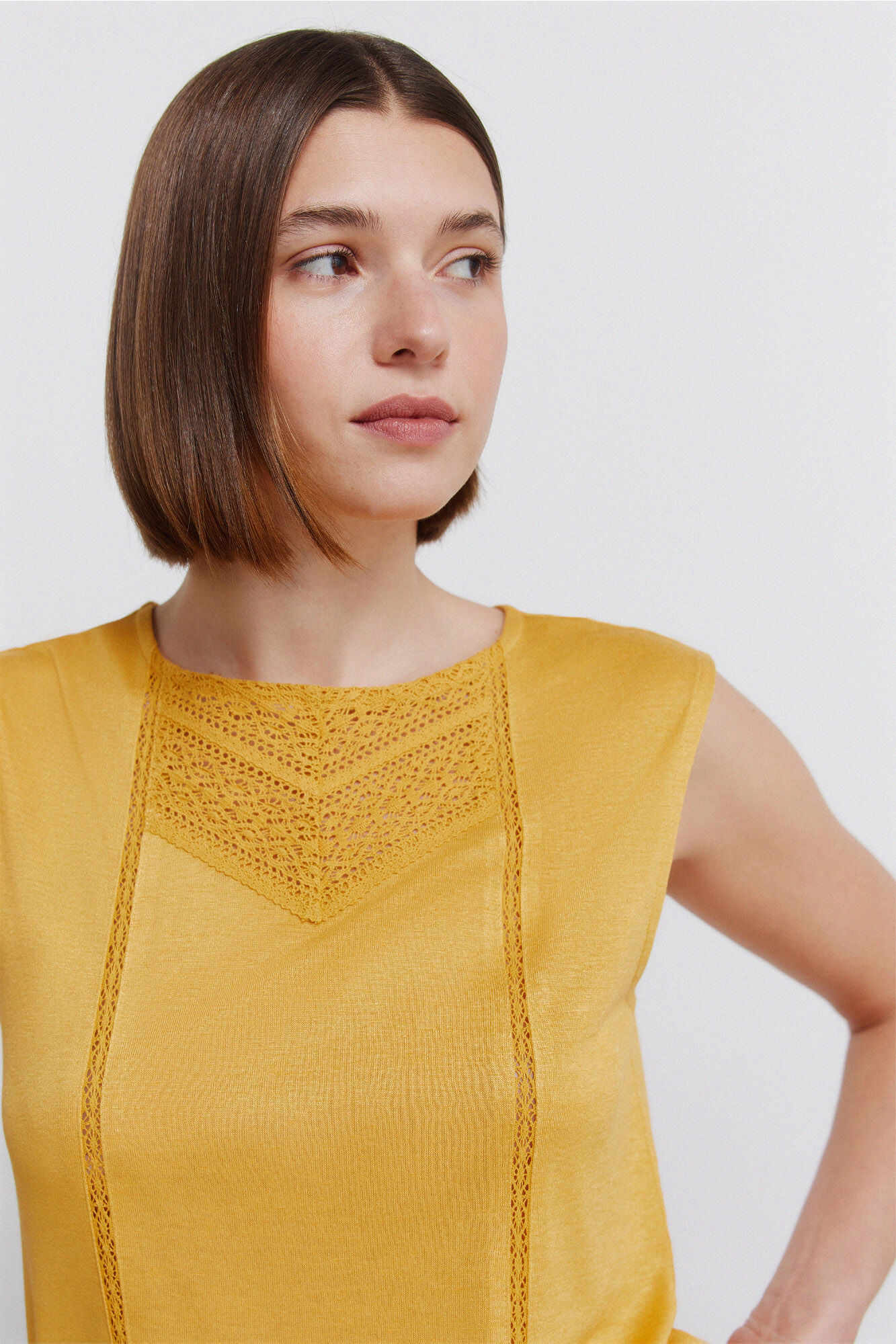 Springfield Playera sin mangas crochet