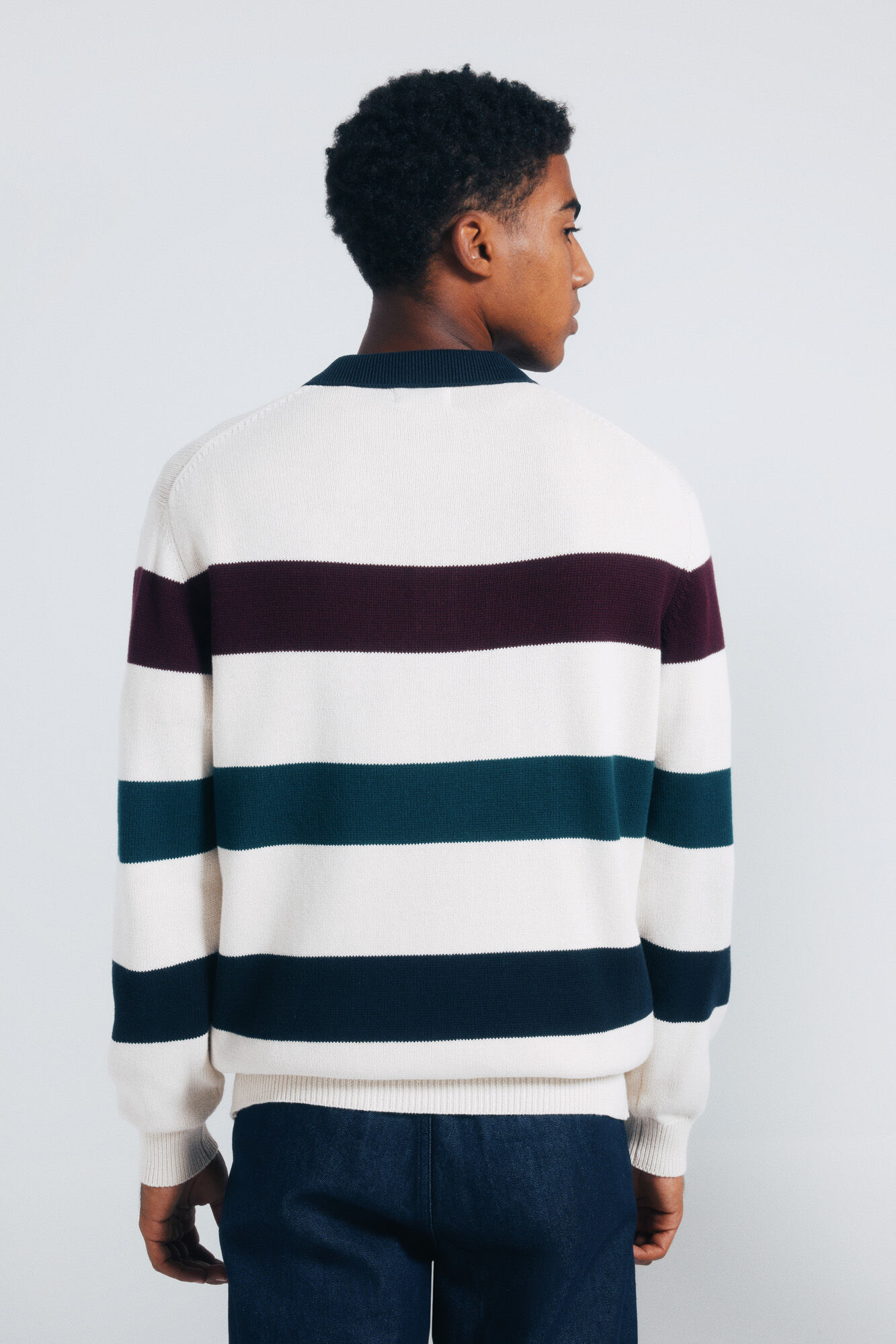 Springfield Rayas de polo a jersey blanco