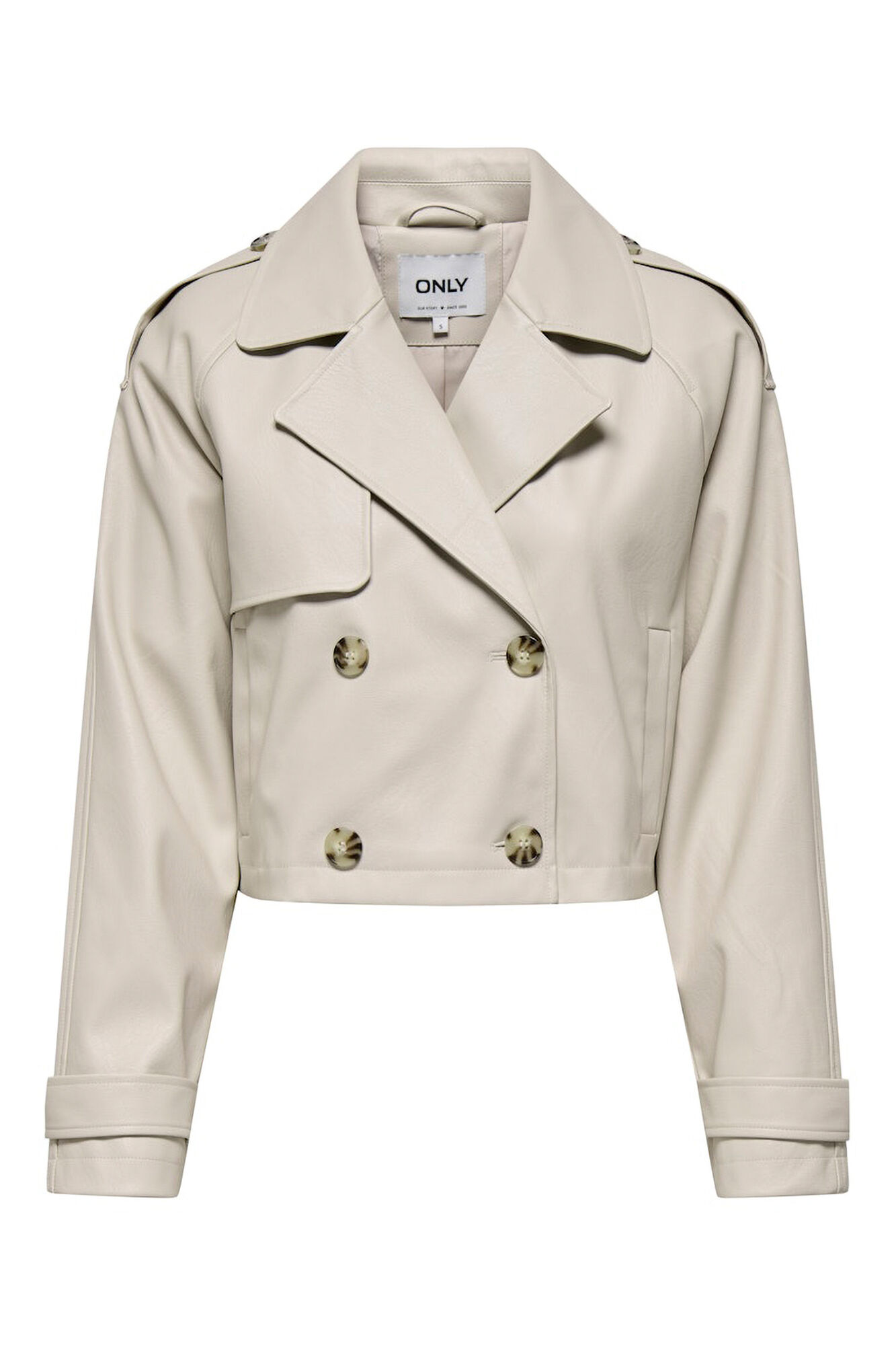 Only Gabardina corta con botones gris