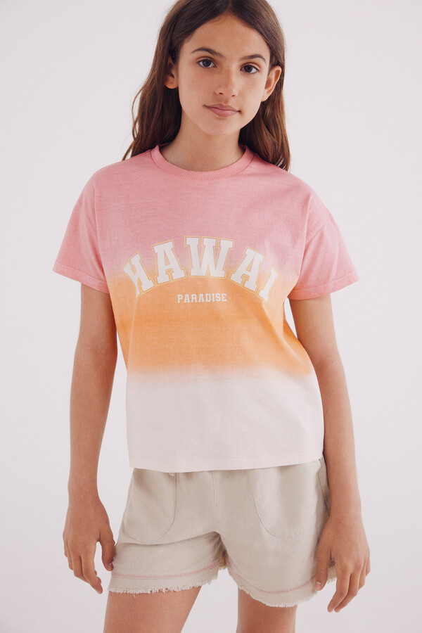 Springfield Kids Playera dip dye niña naranja
