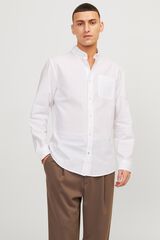 Jack & Jones Camisa oxford de algod&oacute;n natural