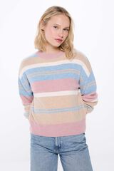 Springfield Suéter rayas color block rosa