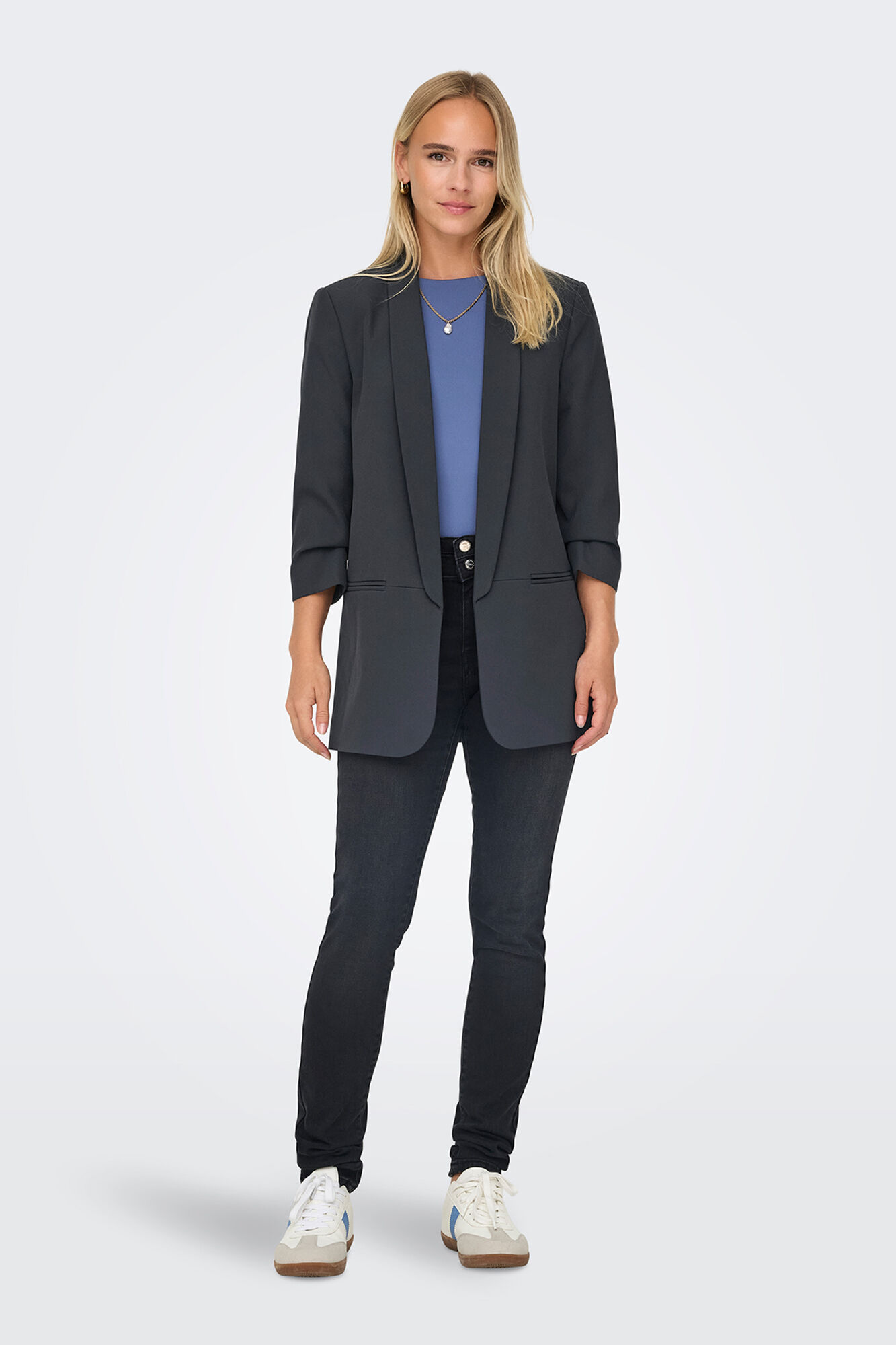 Only Blazer abierta manga remangada
