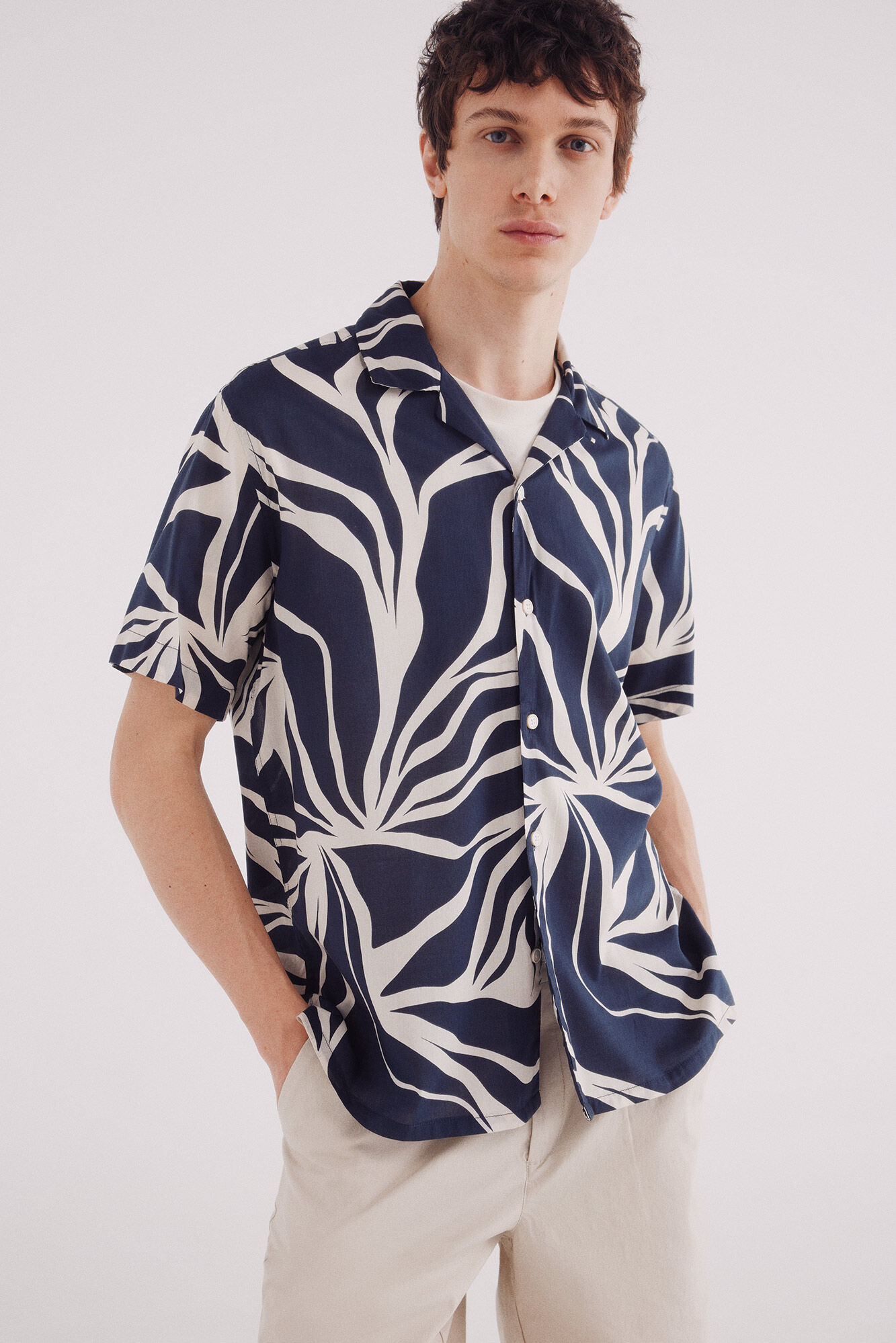 Springfield Camisa manga corta viscosa estampado