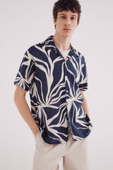 Springfield Camisa manga corta viscosa estampado azul