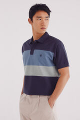Springfield Polo piqué bloques color regular fit azul