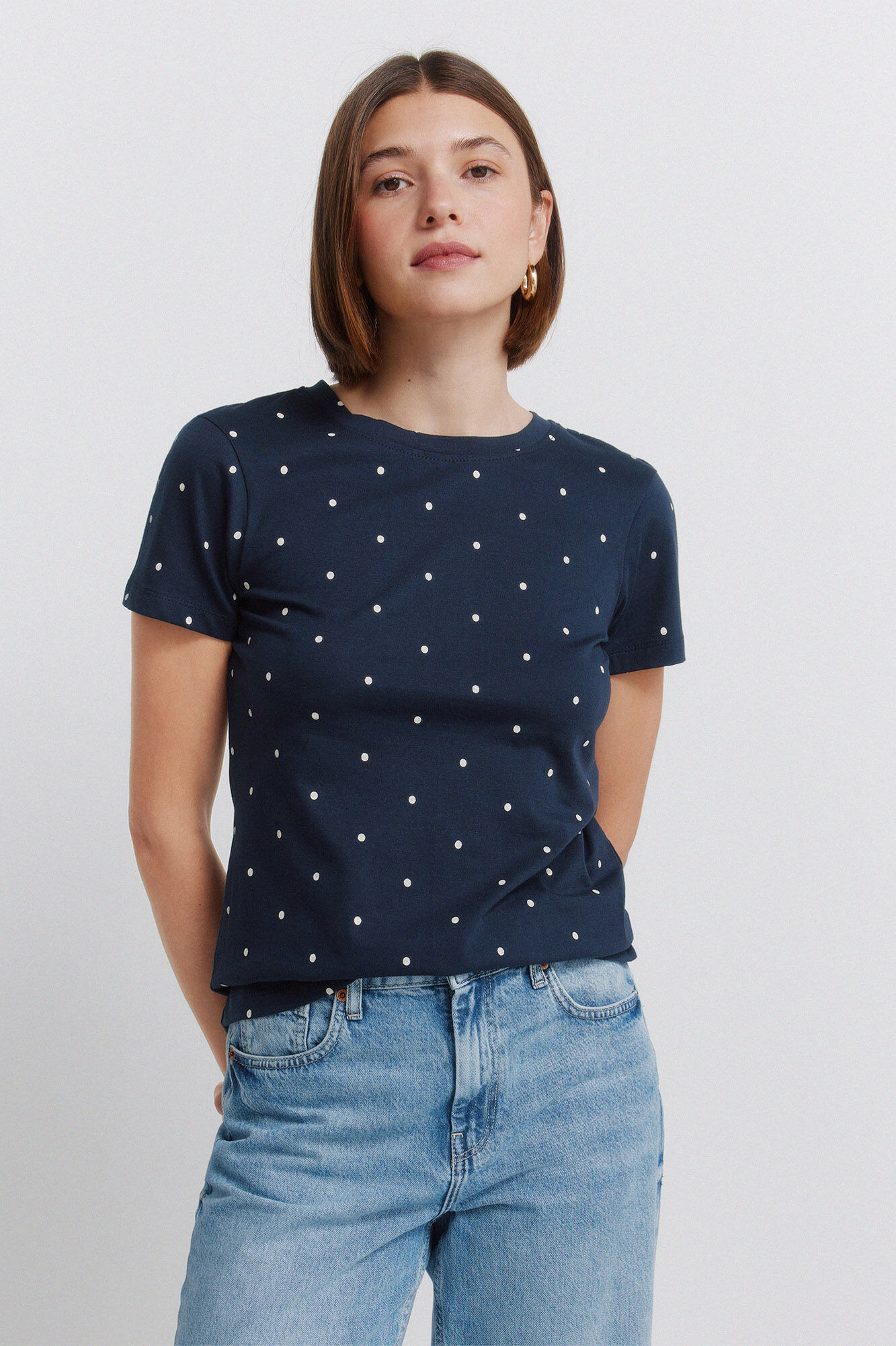 Springfield Playera de manga corta estampada marino
