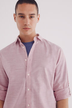 Springfield Camisa algodón slub lisa naranja