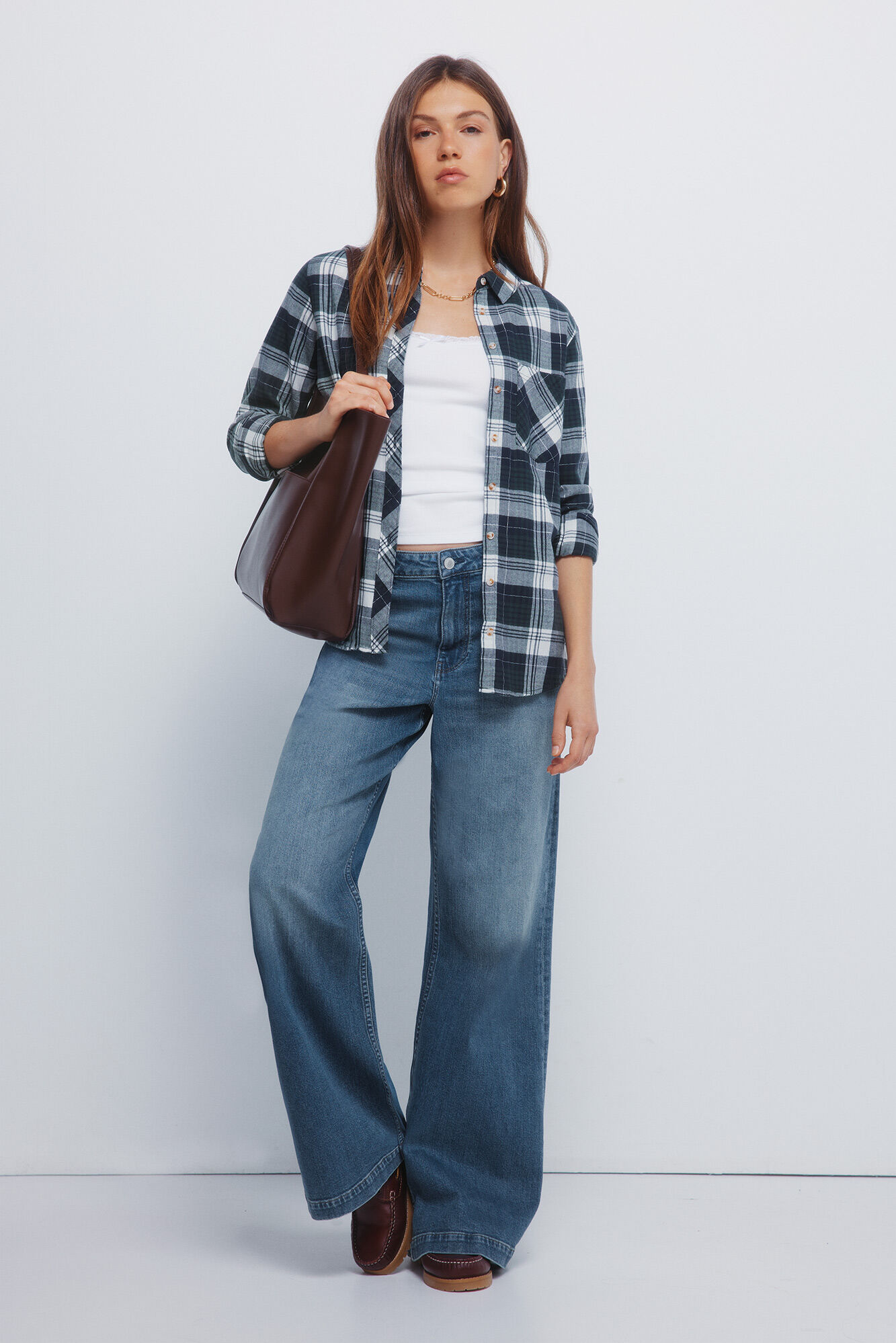 Springfield Camisa de cuadros de l&uacute;rex con bolsillo