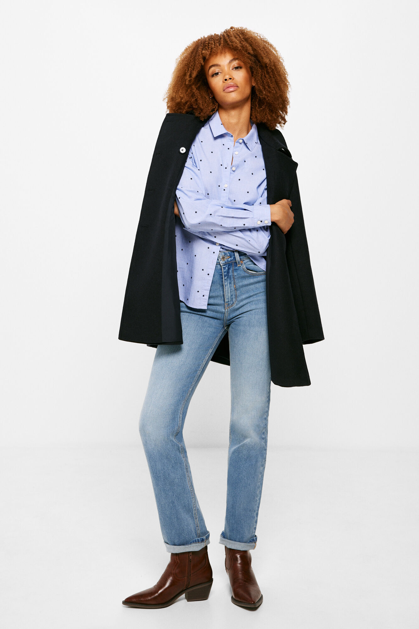 Springfield Blusa Estrellas Flocadas azul mezcla