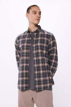 Springfield Camisa cuadros melange gris