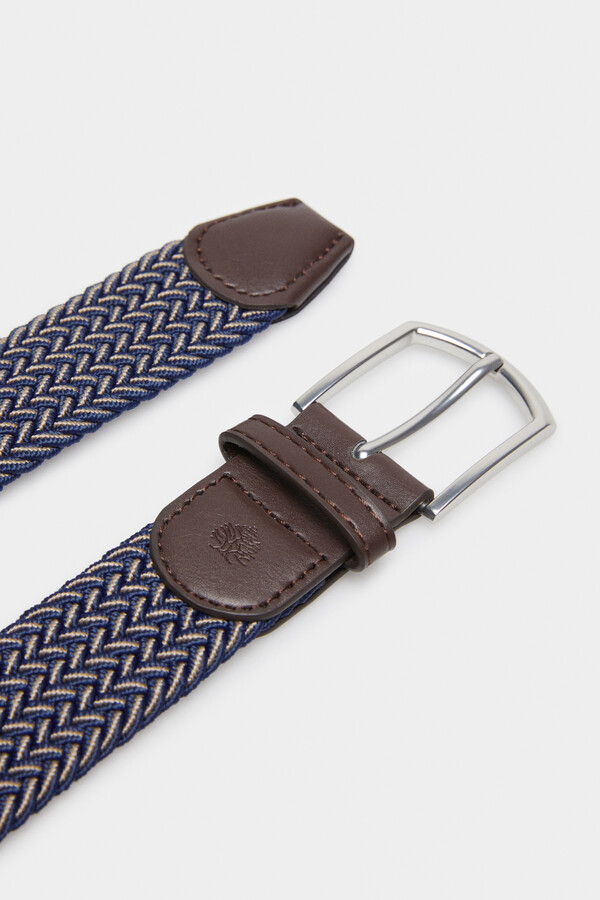 Springfield Cinturón trenzado bicolor espiga azul medio